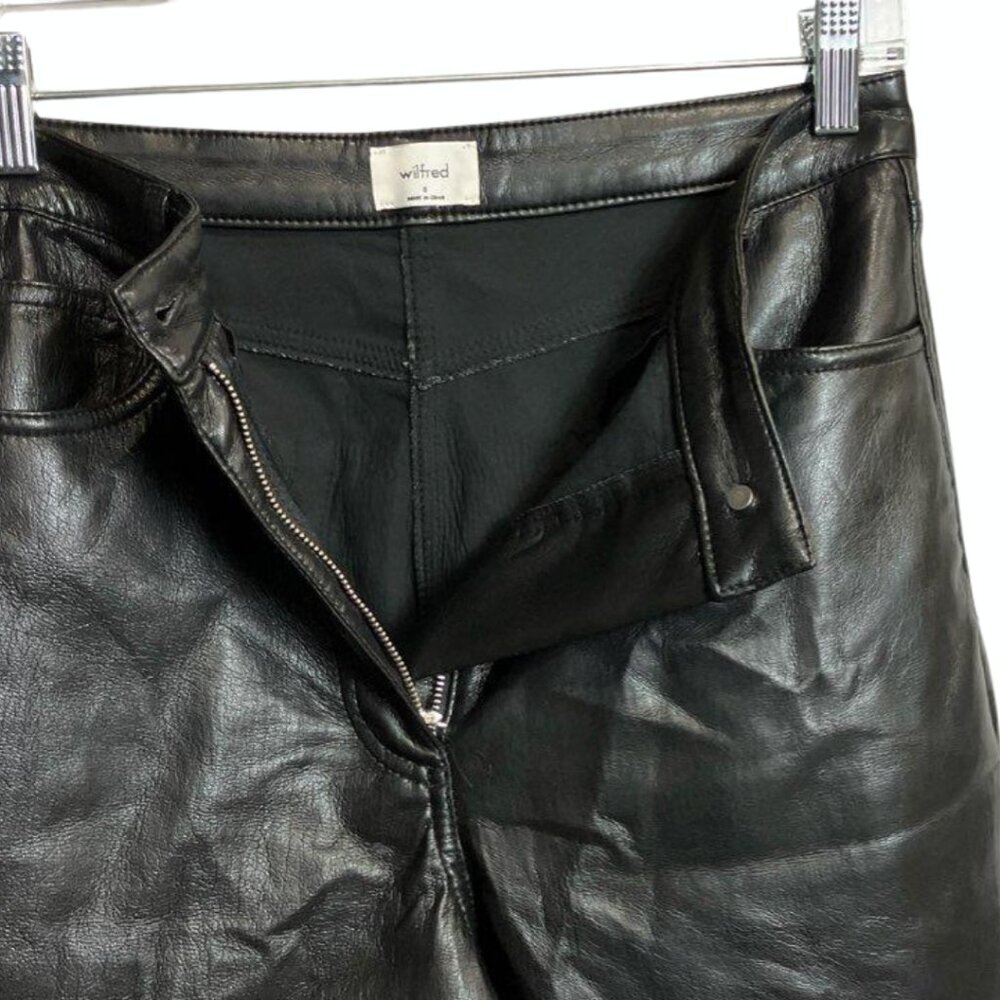 Aritzia Wilfred The Melina Vegan Leather Pants in Black Sz 8, 34" inseam - Picture 8 of 9